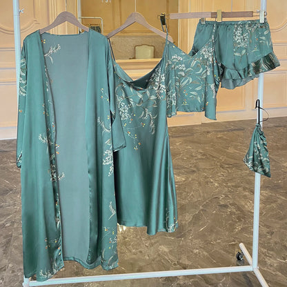 Fleurs de Nuit – Ensemble de Pyjama 5 Pièces à Motif Floral